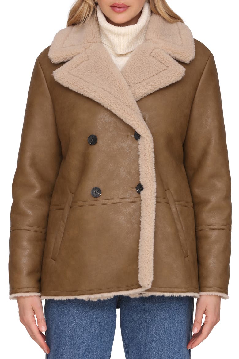Faux Shearling Coat, Alternate, color, ARTICHOKE