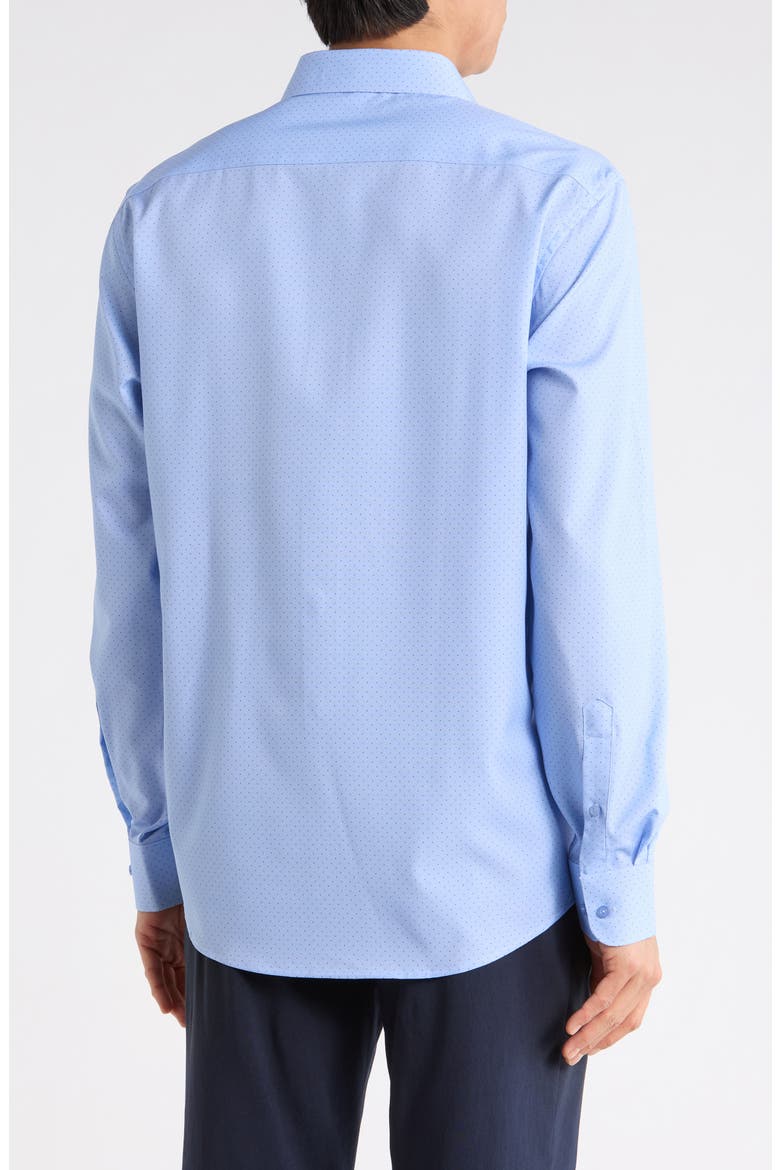 Slim Fit Dot Print Dress Shirt, Alternate, color, SERENITY