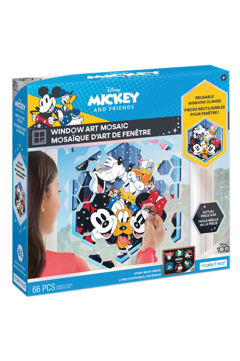 Window Art Mosaic Mickey & Friends 66 Pieces, Puzzle Window Clings, Main, color, Multicolored