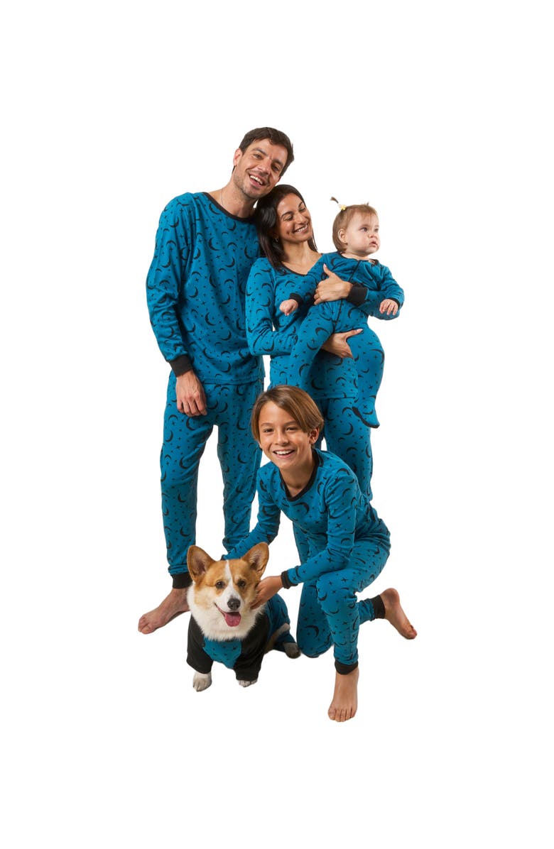 Leveret Footed Cotton Matching Family Pajamas, Whimsy & Fantasy Prints, Alternate, color, Moon