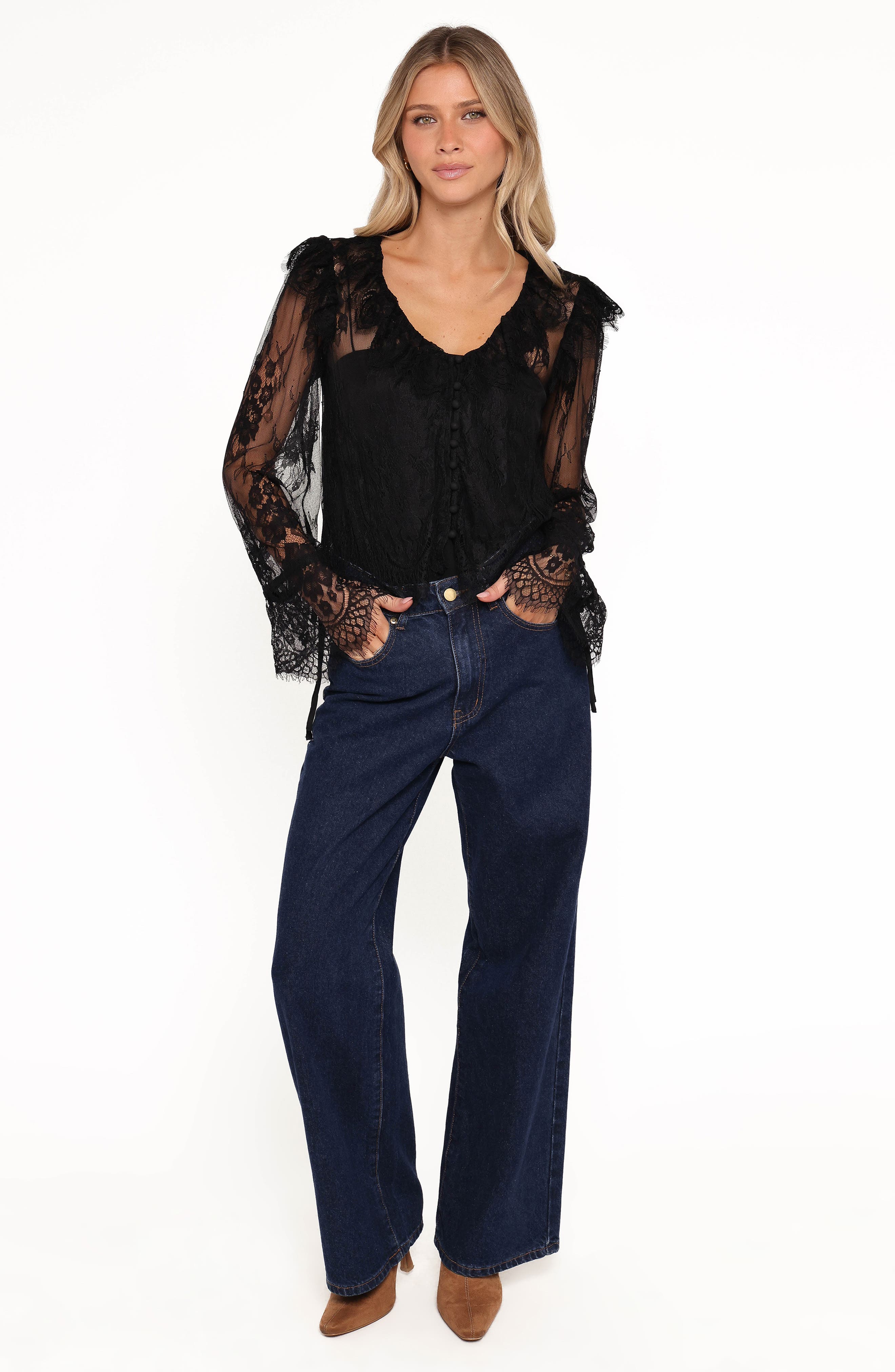 Yeva Ruffle & Lace Top - image 2