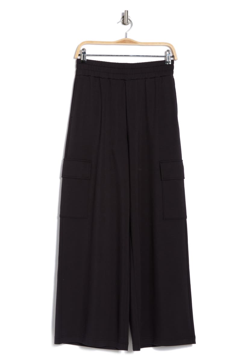 Z by Zella Whisper Wide Leg Knit Pants, Alternate, color, Black