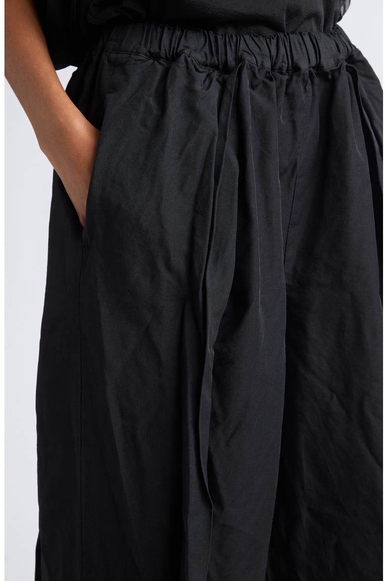 Garment Treated Wide Leg Twill Pants, Alternate, color, BLACK