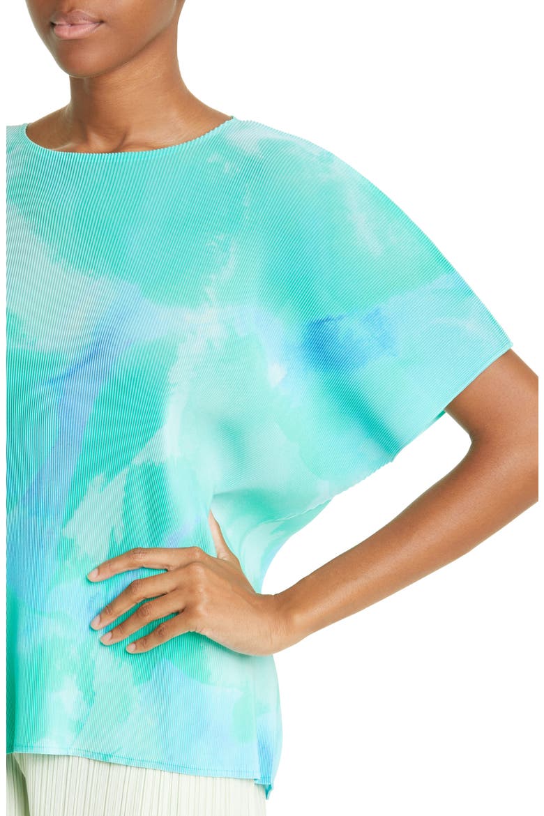 Shore Mist Pleated Top, Alternate, color, TURQUOISE BLUE