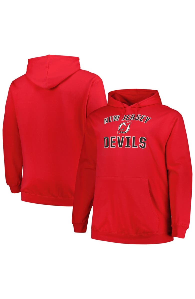 PROFILE Men's Profile Red New Jersey Devils Big & Tall Arch Over Logo Pullover Hoodie, Main, color, Red