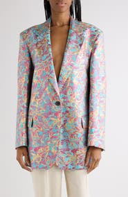 Dries Van Noten Floral Jacquard Lamé Blazer