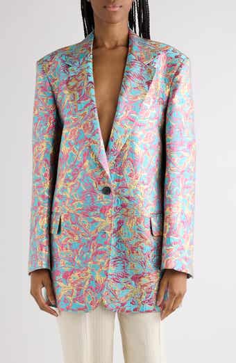 Floral Jacquard Lamé Blazer