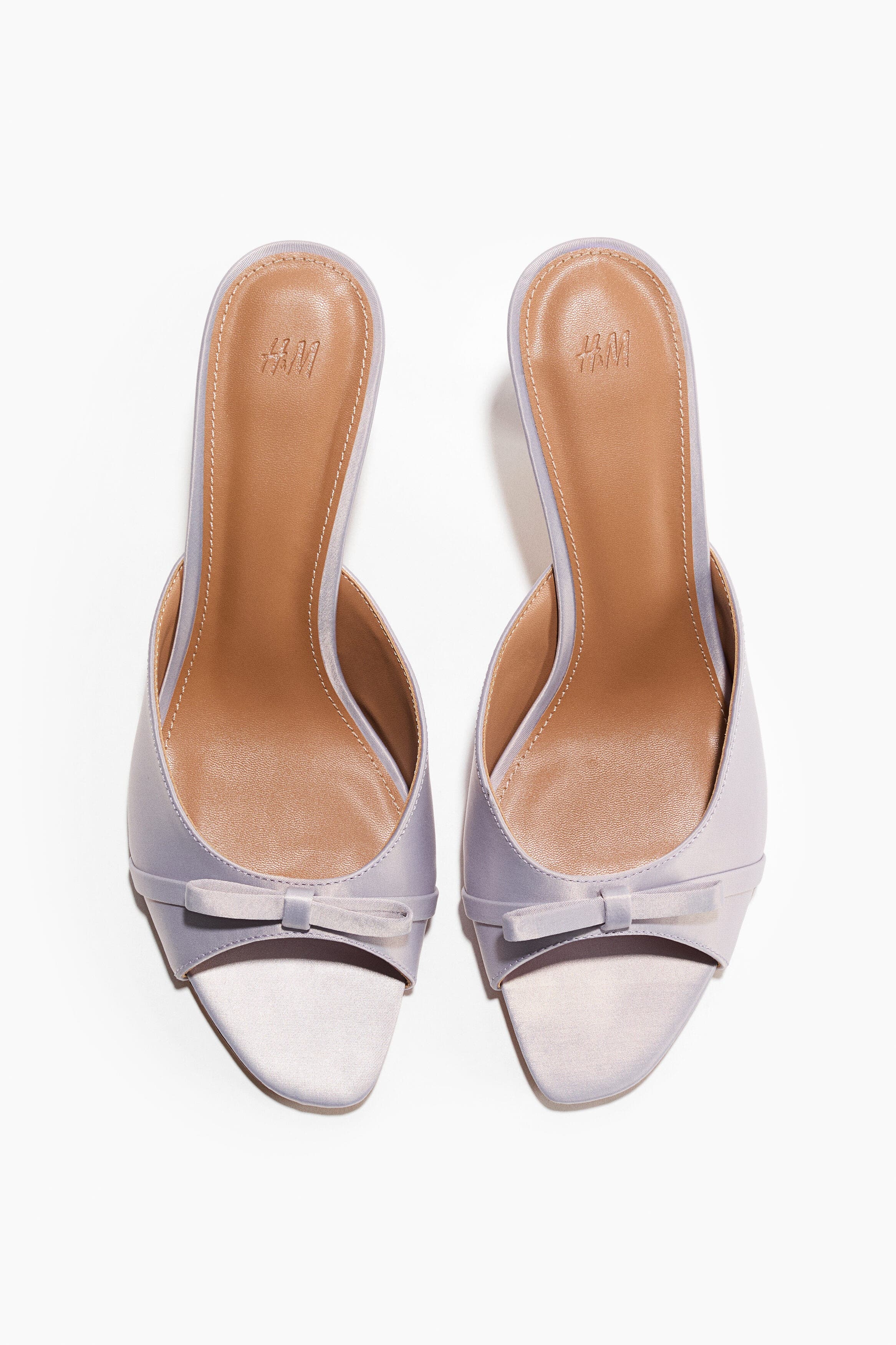 H&M Bow-detail Heeled Sandals, Alternate, color, Lilac