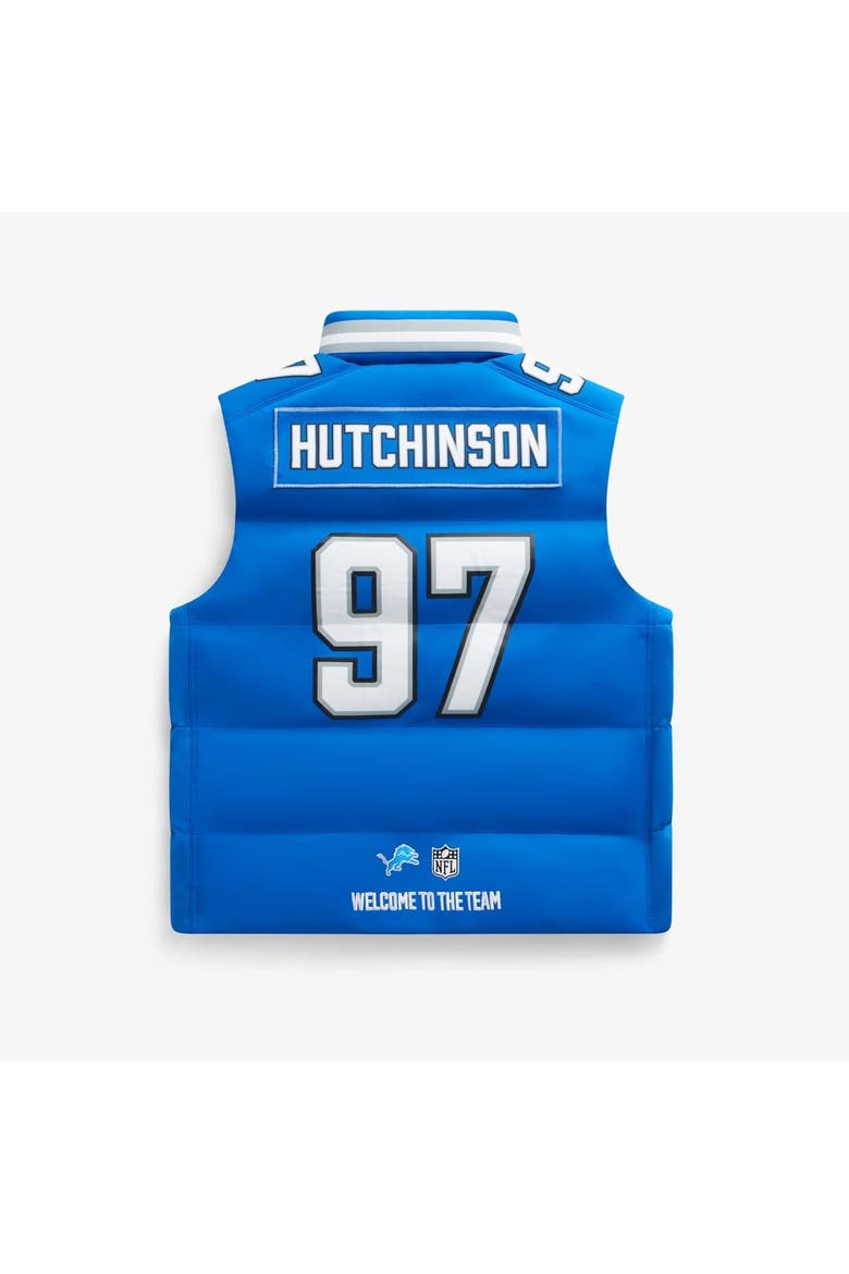 Unisex Aidan Hutchinson Blue Detroit Lions Player Puffer Vest, Alternate, color, Blue