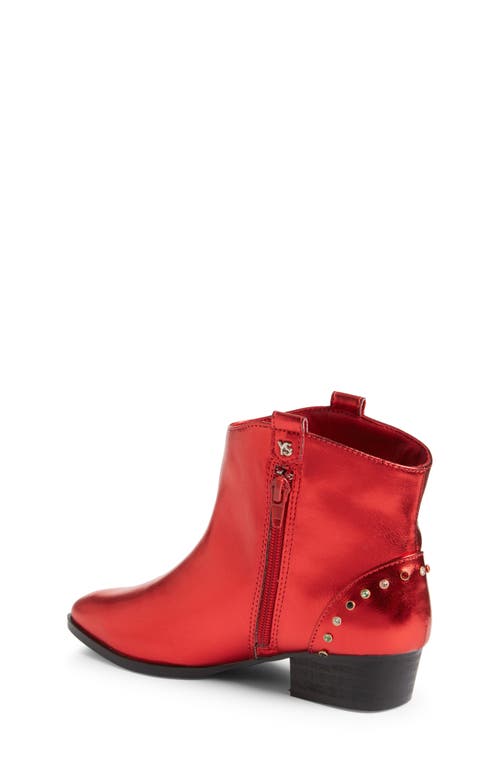 Shop Yosi Samra Kids' Miss Dallas Gem Western Boot In Red