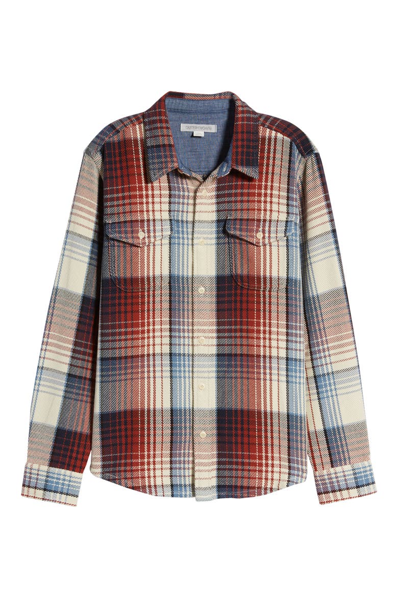 Blanket Cotton Twill Button-Up Shirt, Alternate, color, HENNA ROGUE PLAID