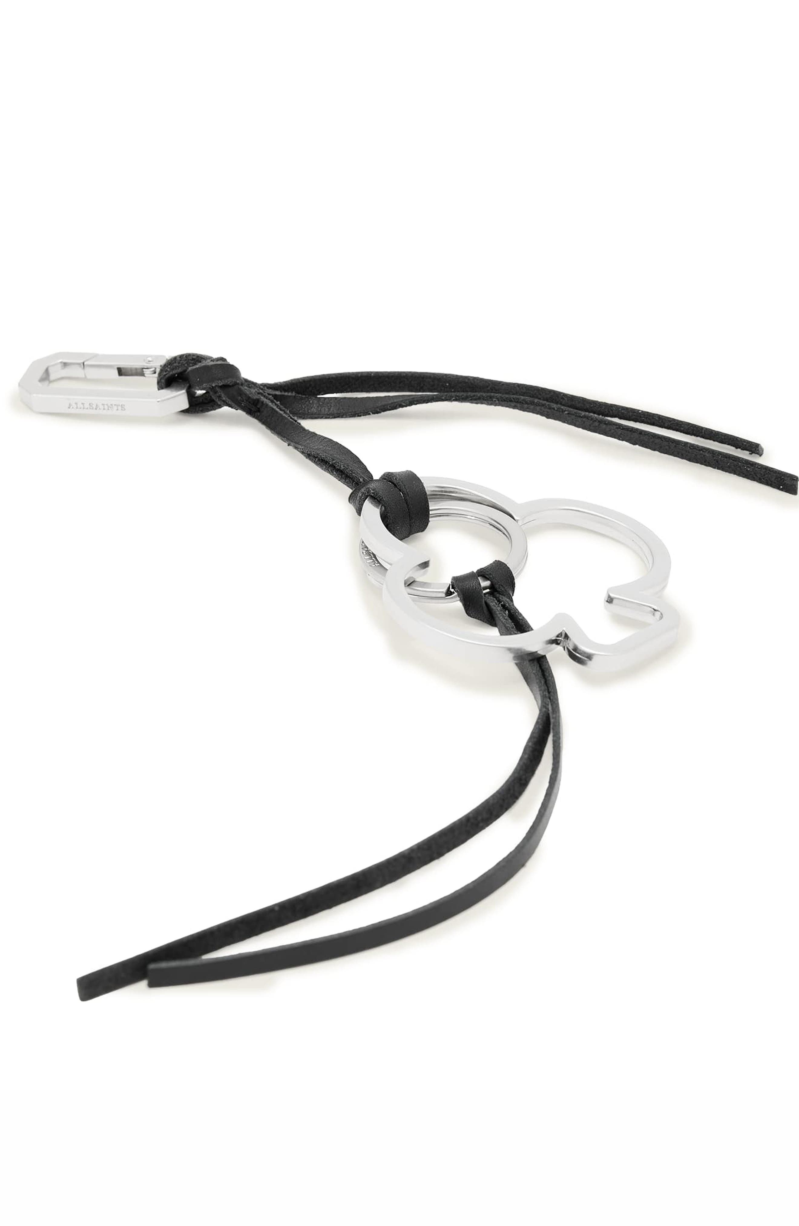 Club Metal Key Ring, Alternate, color, BLACK/ SILVER