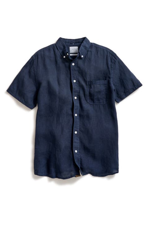 Tuscumbia Standard Fit Short Sleeve Linen Button-Down Shirt