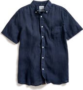 Billy Reid Tuscumbia Standard Fit Short Sleeve Linen Button-Down Shirt