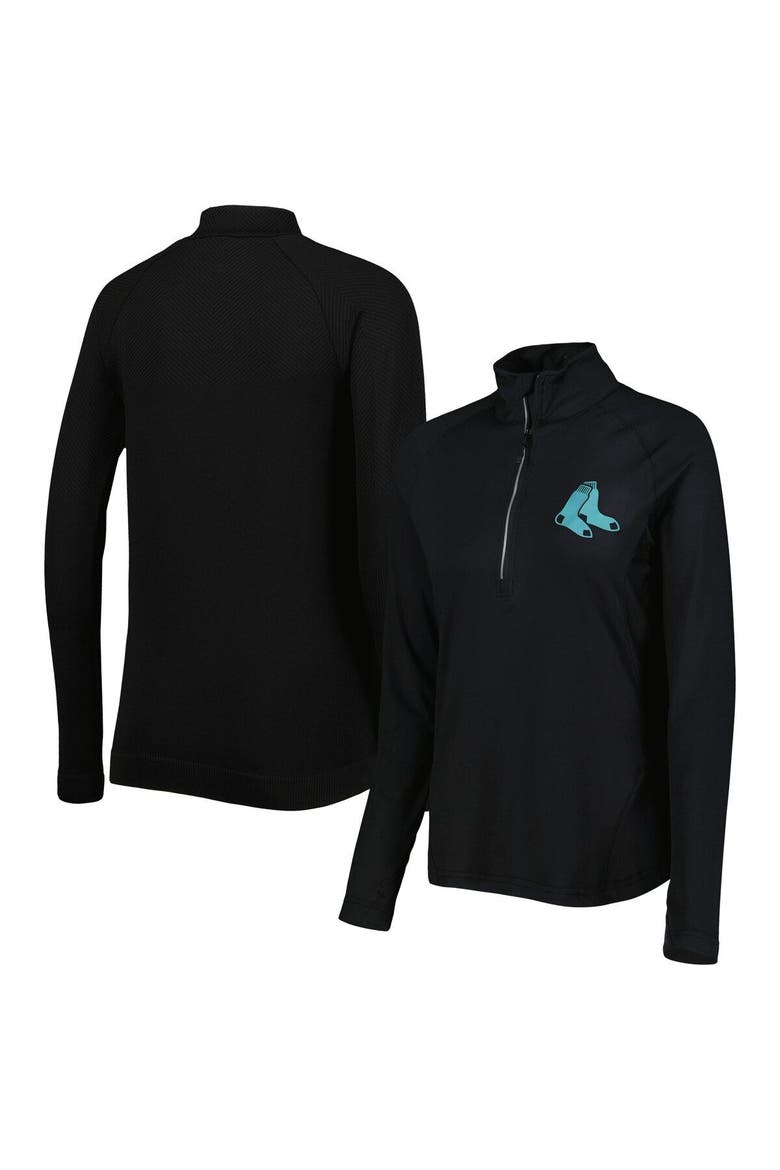 Women's Levelwear Black Boston Red Sox Energy Quarter-Zip Jacket, Main, color, Black
