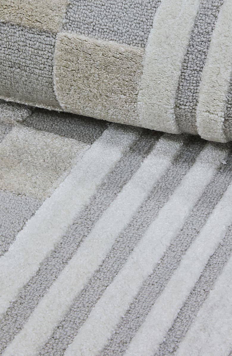 MACKENZIE CHILDS Light Grey Tonal Check Rug, Alternate, color, Grey