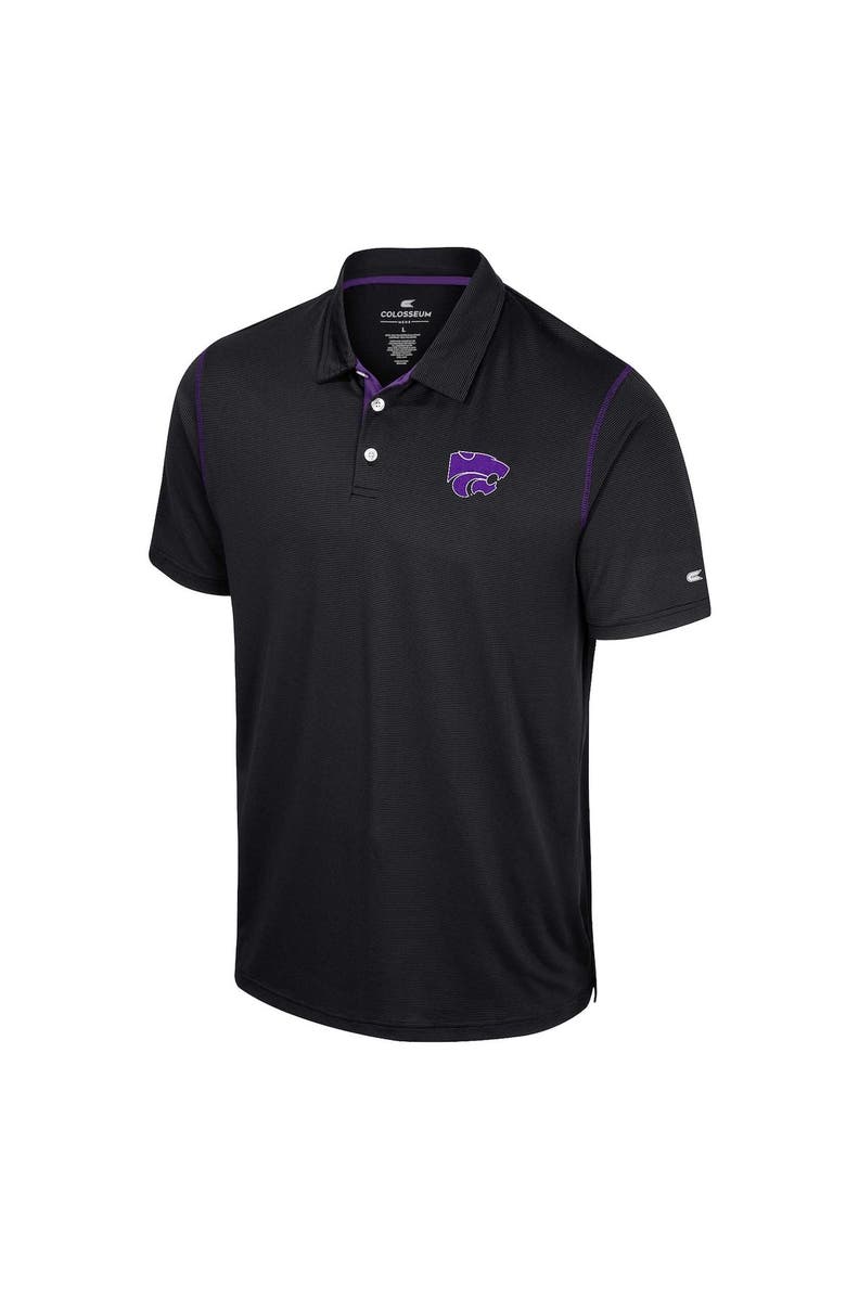 COLOSSEUM Men's Colosseum Black Kansas State Wildcats Cameron Polo, Alternate, color, Black