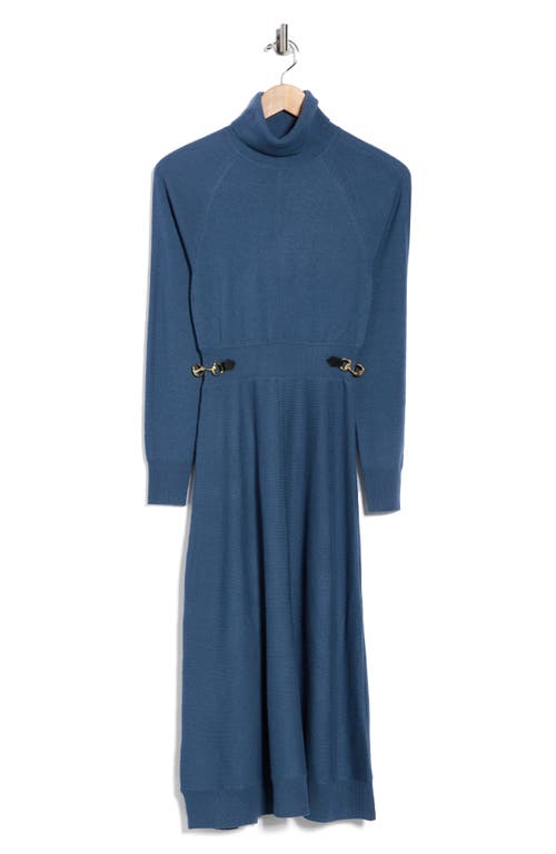 Derek Lam 10 Crosby Becky Long Sleeve Turtleneck Wool Sweater Dress In Blue