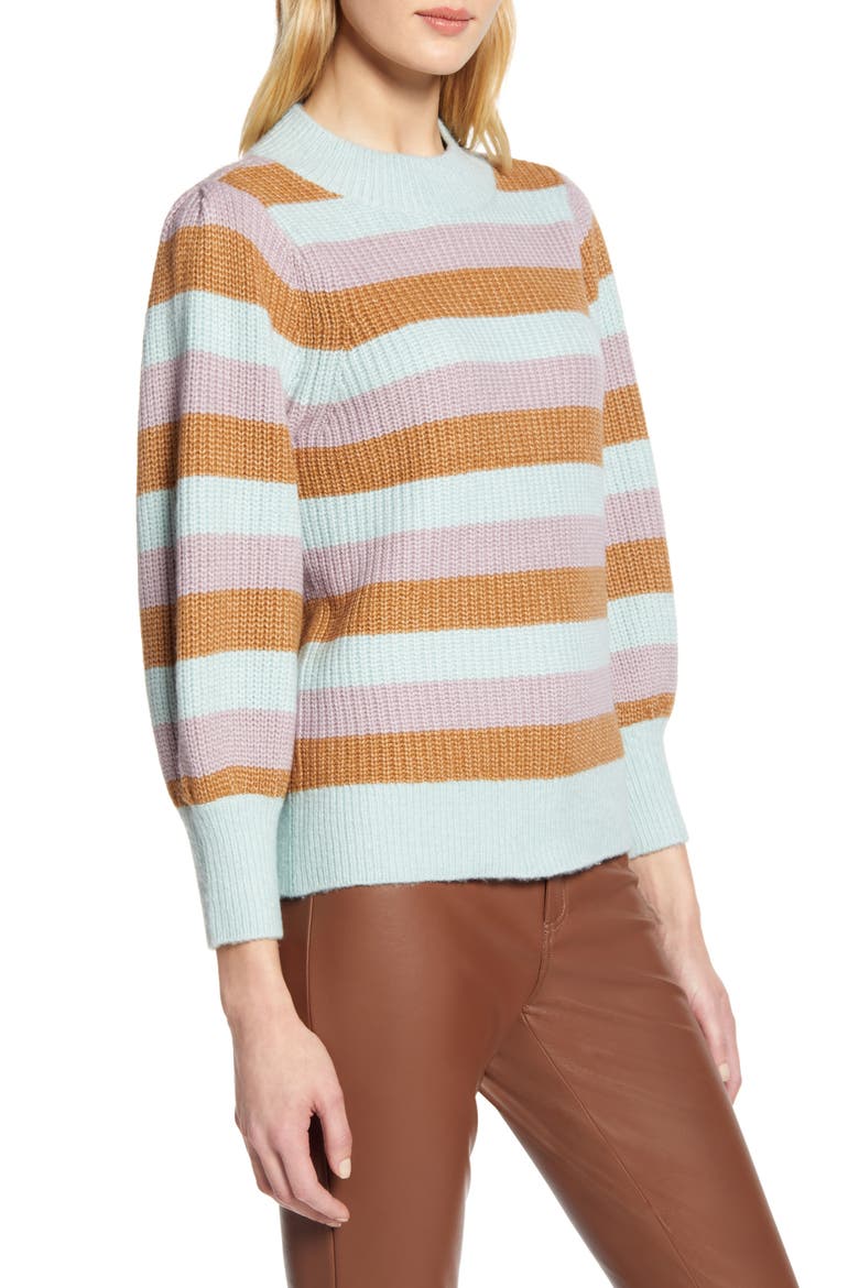 x Atlantic-Pacific Blouson Sleeve Sweater (Nordstrom Exclusive), Alternate, color, BLUE RAINDROP MONT STP