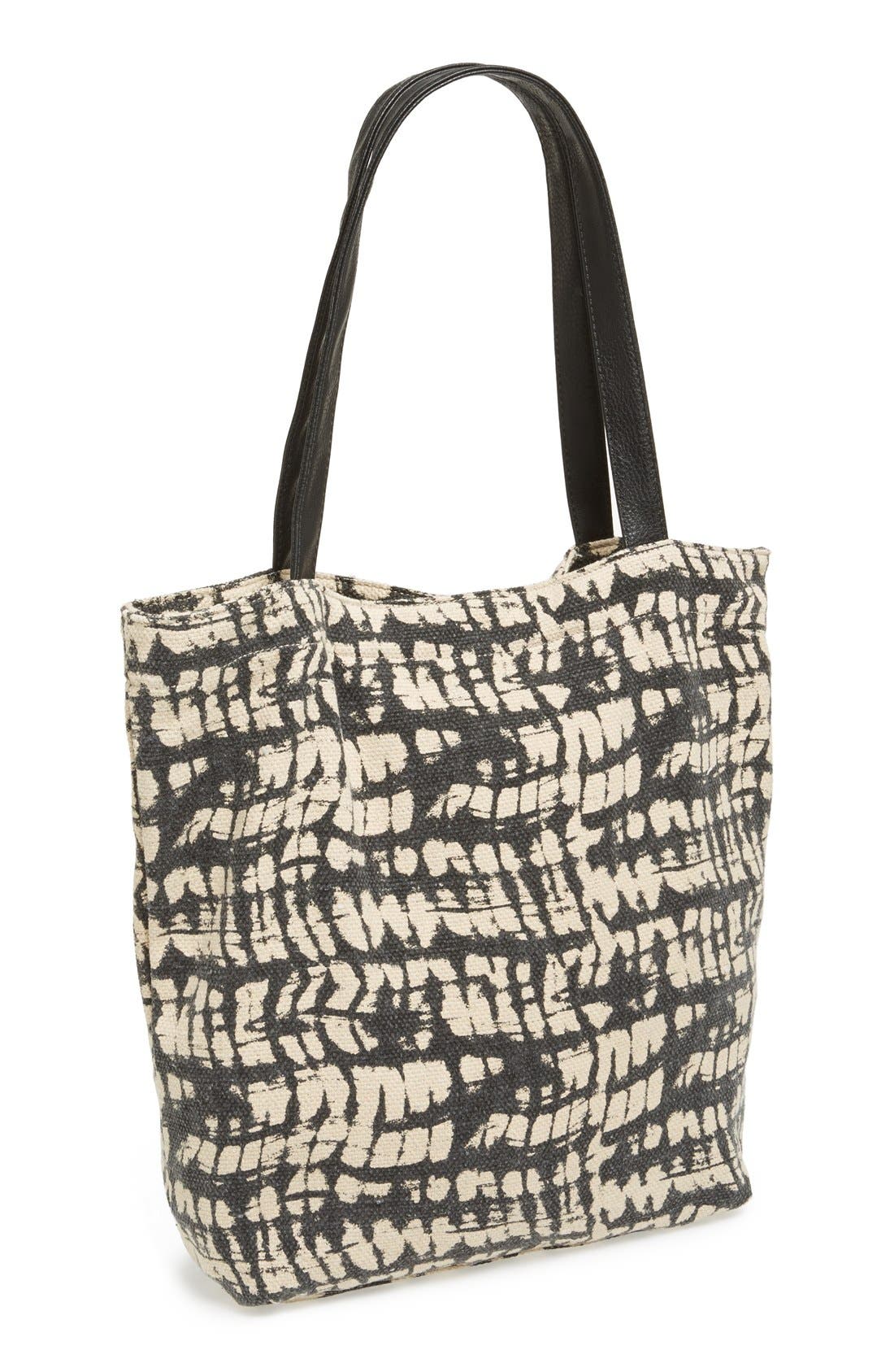 Printed Canvas Tote, Main, color, CHEVRON