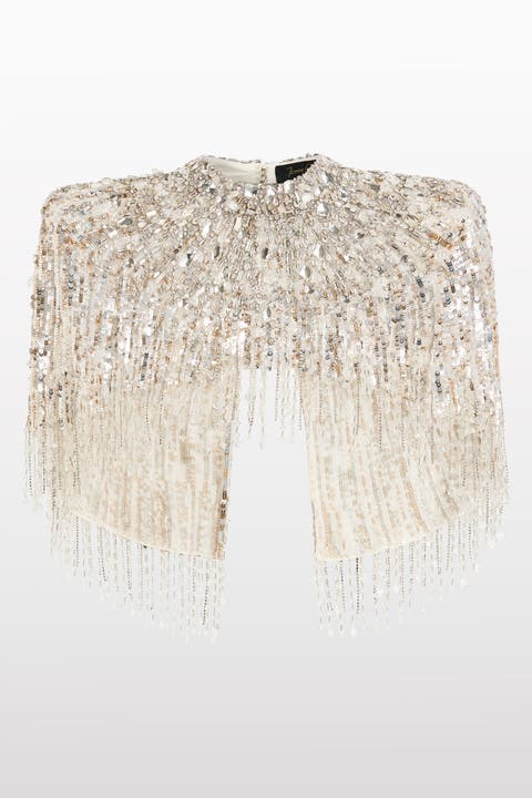 Ellen Mock-Neck Beaded Top
