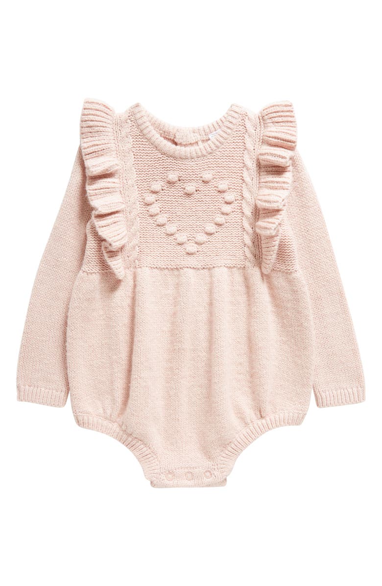 Nordstrom Long Sleeve Bubble Bodysuit, Main, color, Pink Lotus