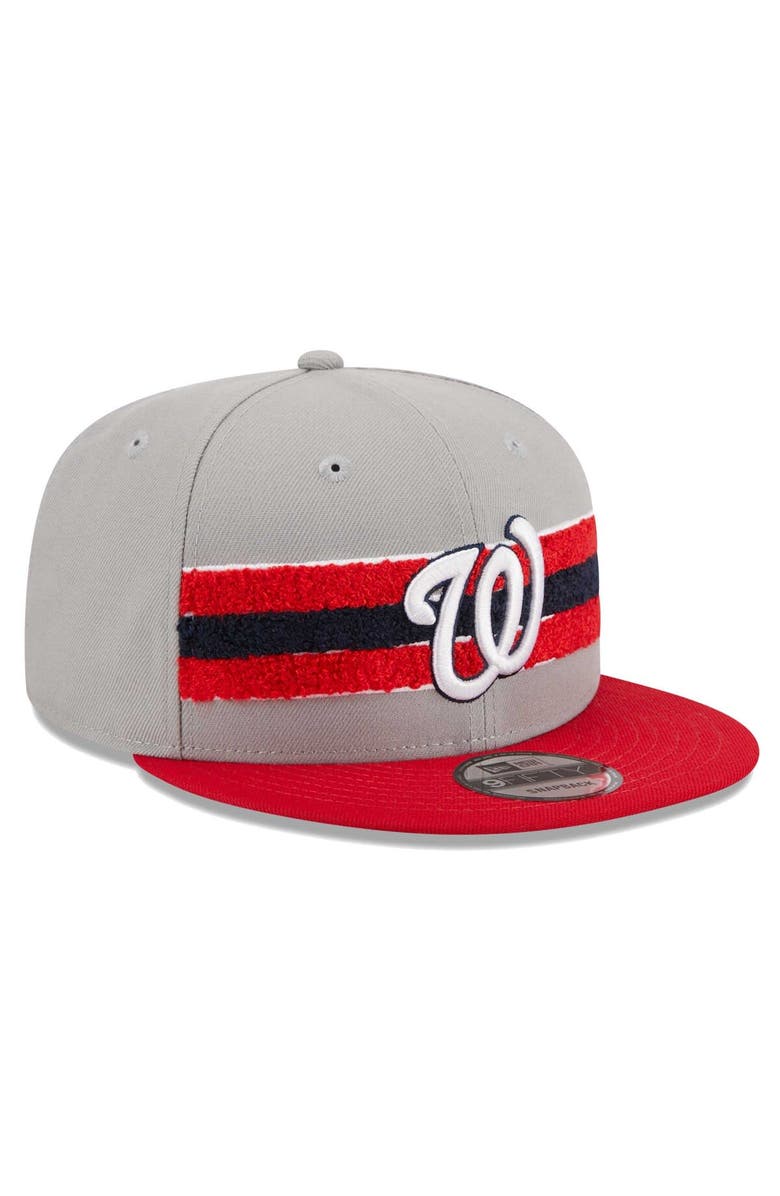New Era Men's New Era Gray/Red Washington Nationals Band 9FIFTY Snapback Hat, Alternate, color, 