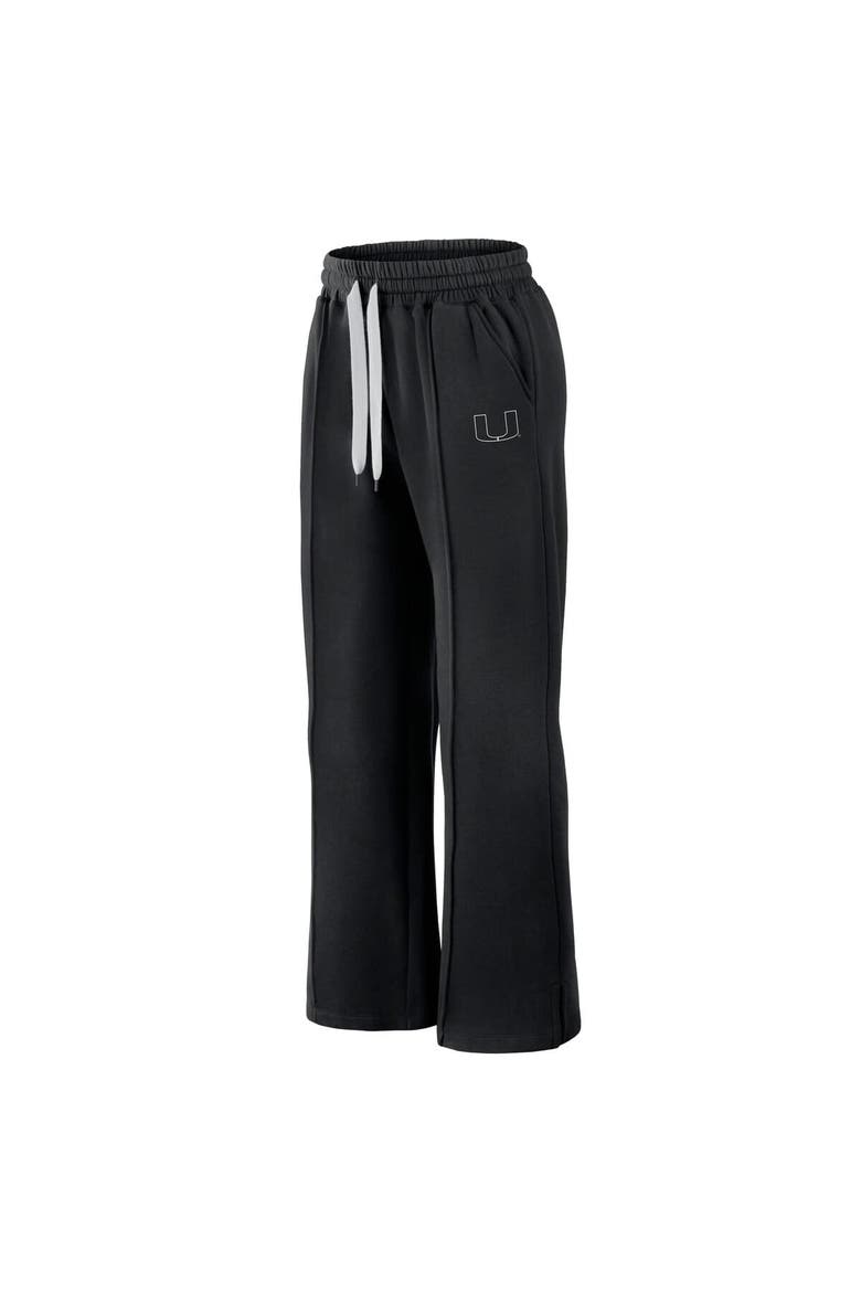 Women's Fanatics Black Miami Hurricanes Prime Supersoft Fleece Flaired Sweatpants, Alternate, color, Black