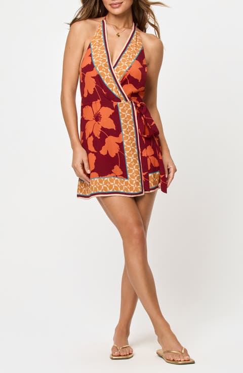 Taura Faux Wrap Cover-Up Minidress
