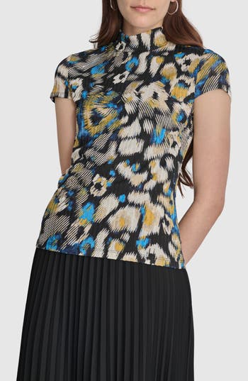 Shop Dkny Abstract Print Rib Top