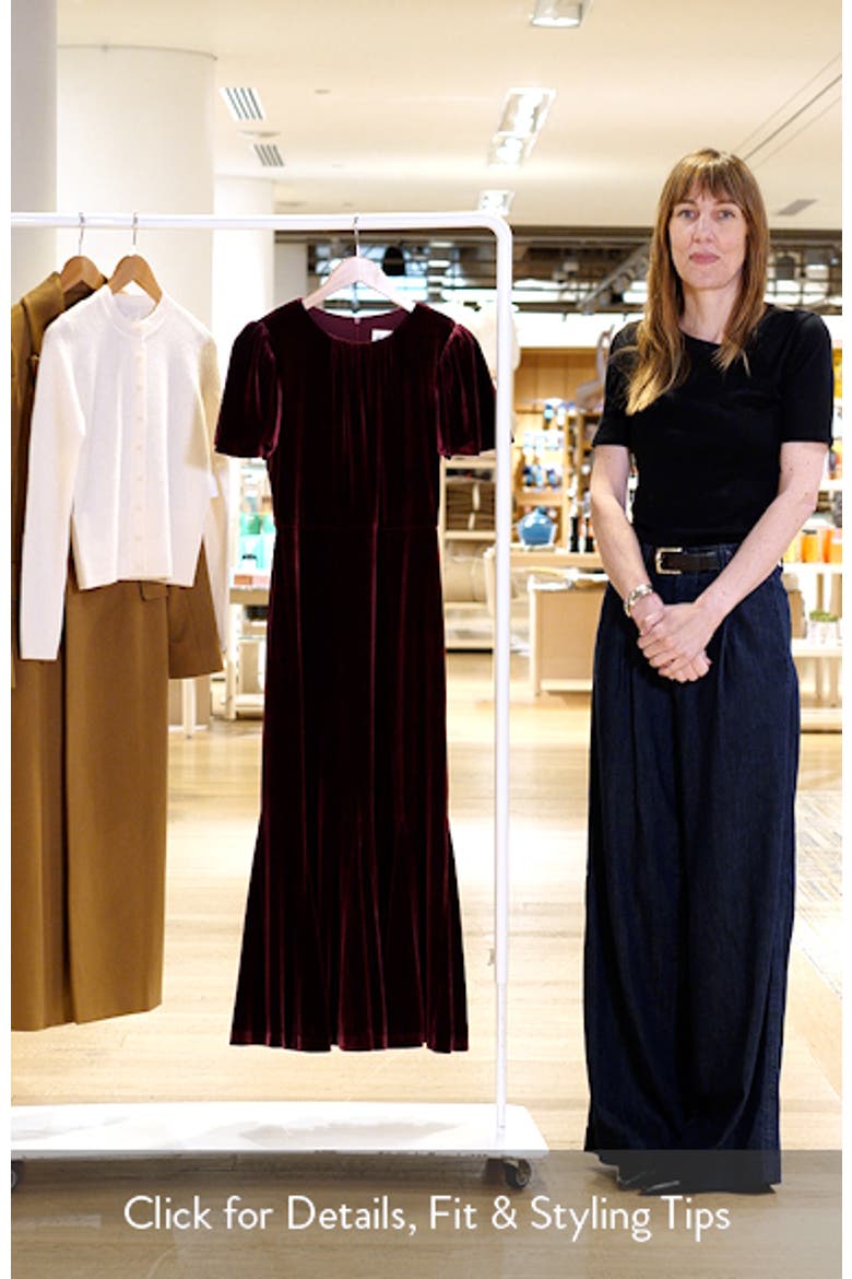 Flutter Sleeve Velvet Midi Dress video