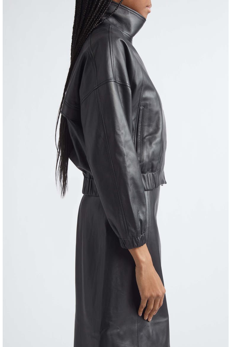 Leather Moto Jacket, Alternate, color, BLACK