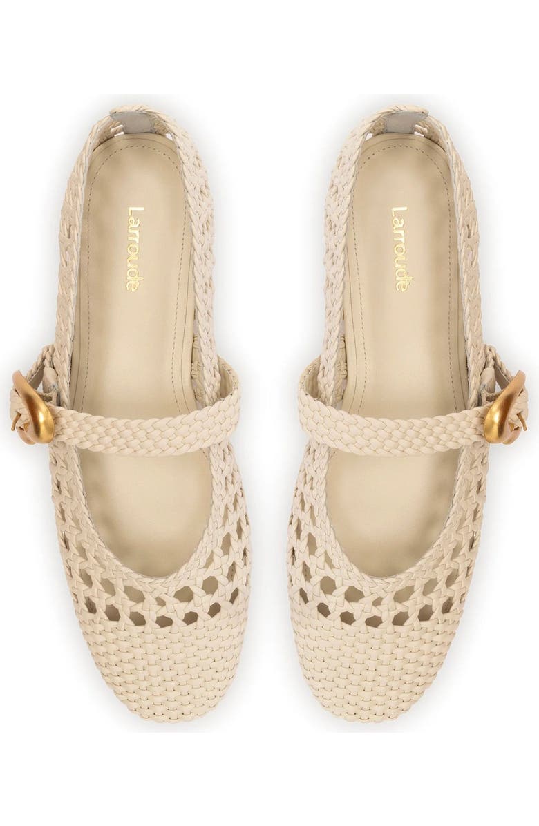 Larroudé Verona Macrame Ballet Flat, Alternate, color, Ivory