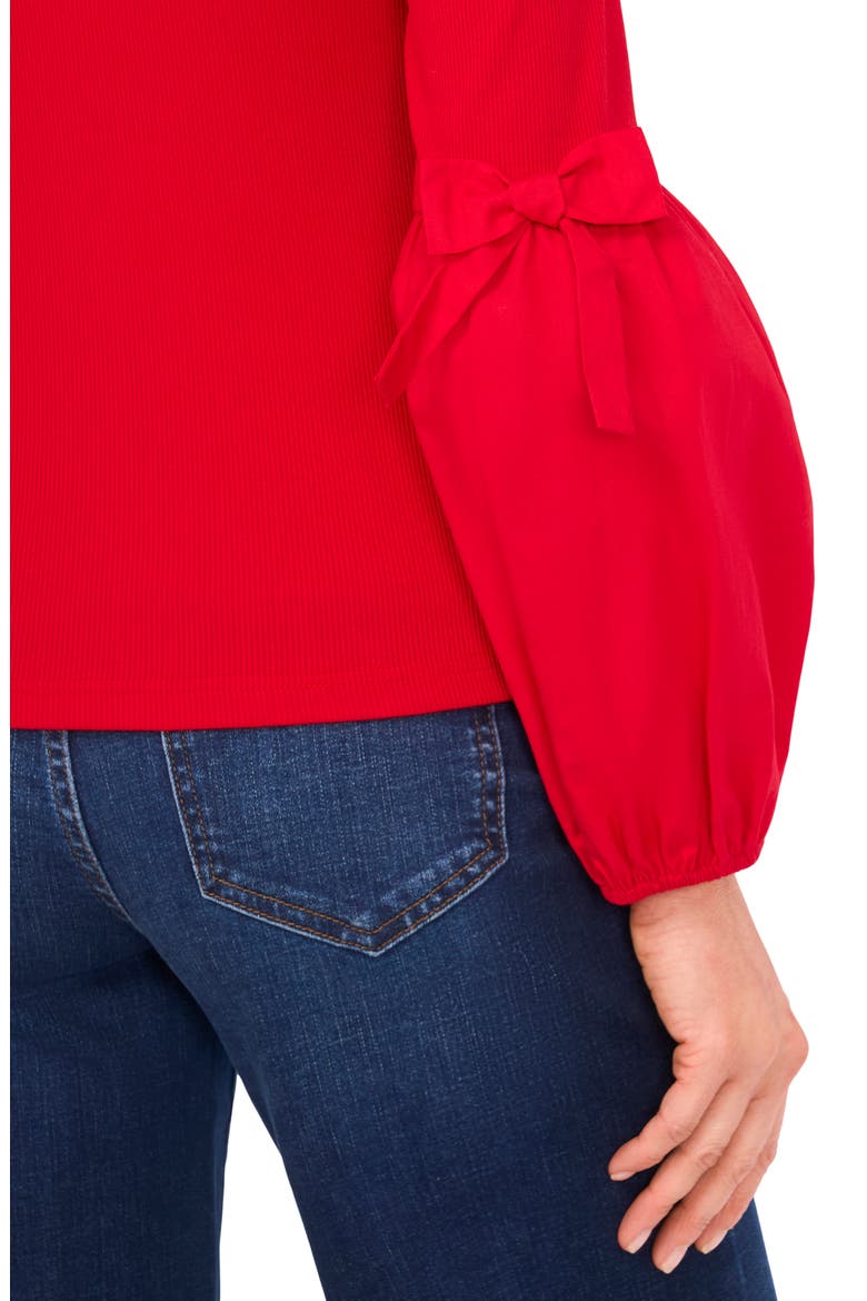 Mixed Media Layered Look Sweater, Alternate, color, STOPLIGHT RED