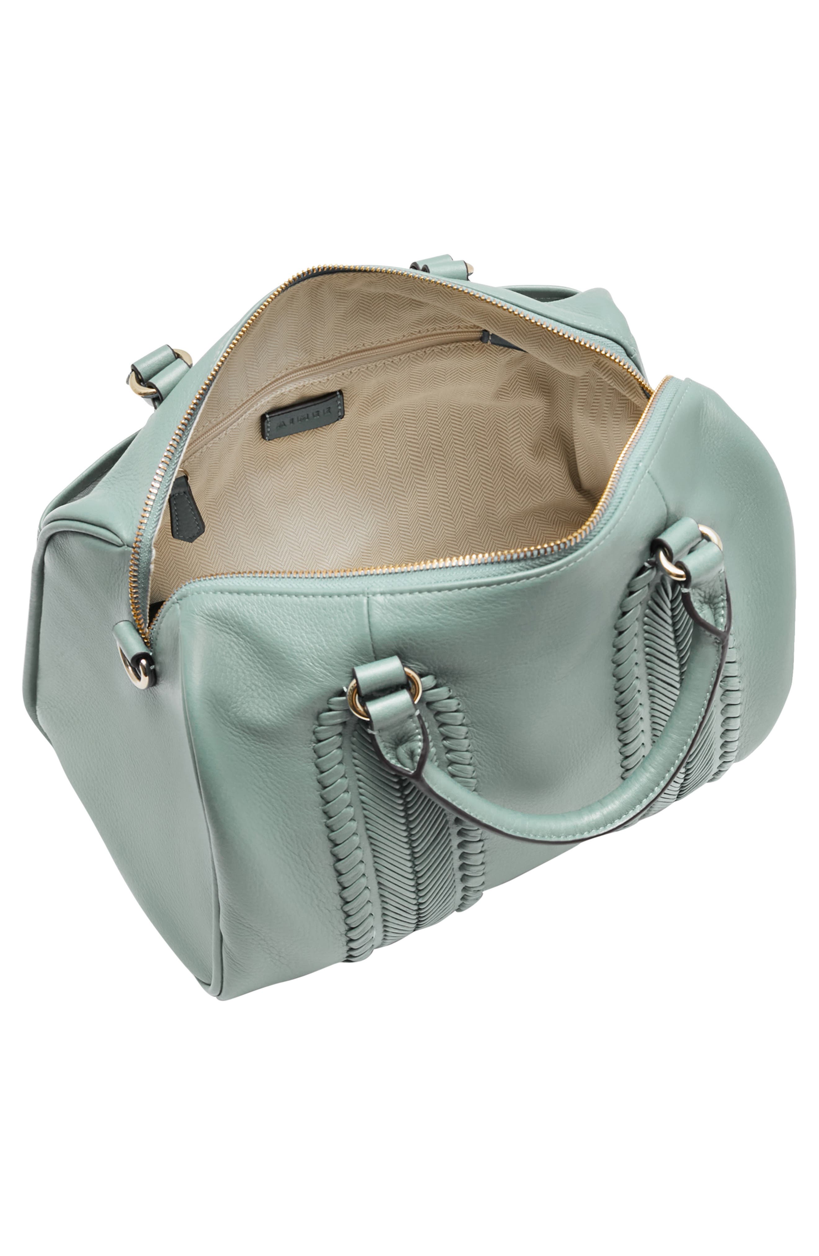 AIMEE All For Love Leather Satchel, Alternate, color, Healers Green