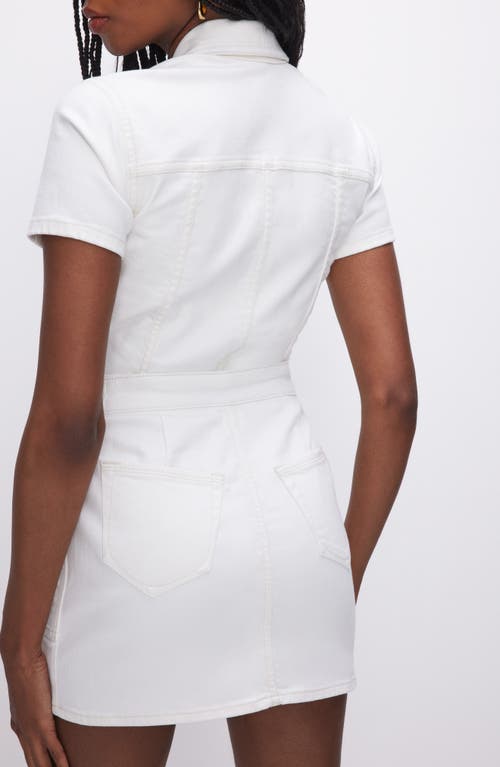 Good American Fit For Success Denim Utility Dress In White001