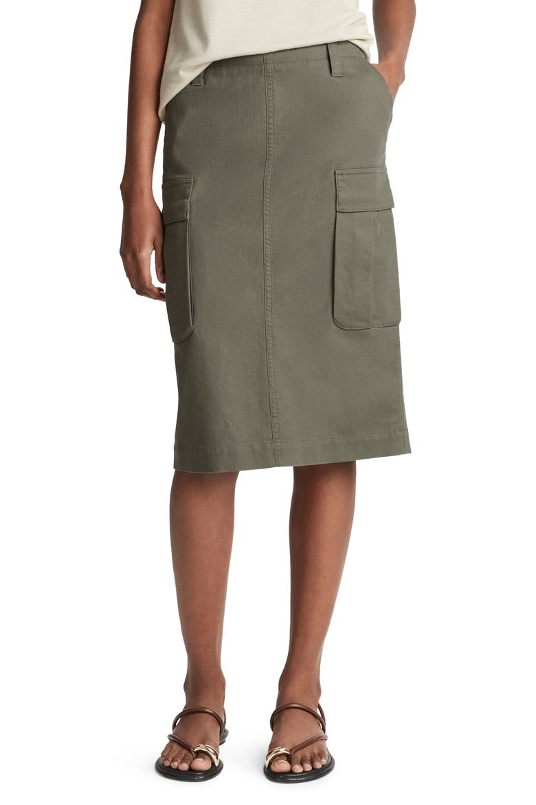Stretch Cotton Utility Cargo Skirt, Main, color, NIGHT PINE