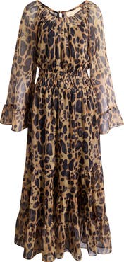 MELLODAY Smocked Bell Sleeve Maxi Dress