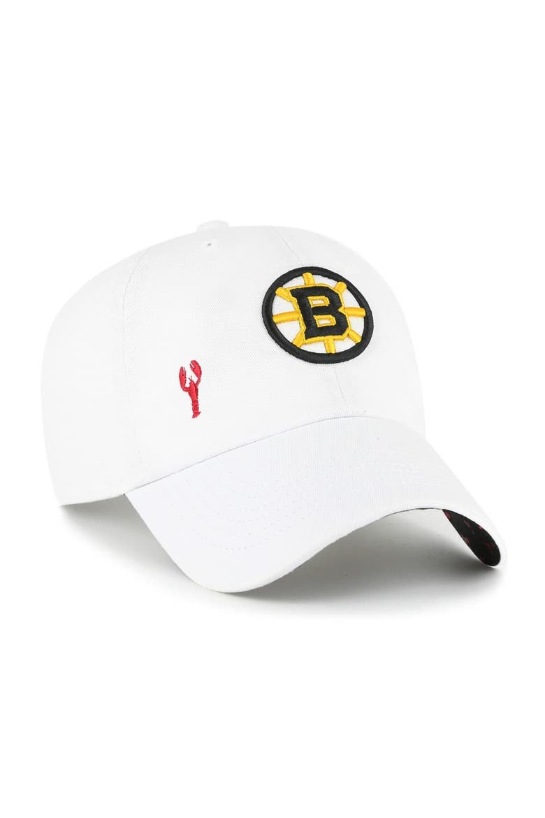 Women's '47 White Boston Bruins Confetti Clean Up Adjustable Hat, Main, color, White