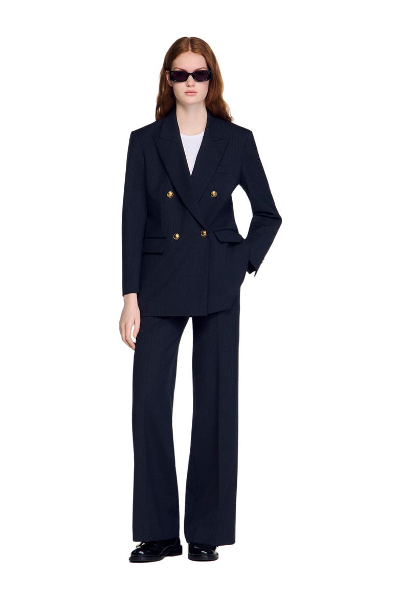 Pinstripe jacket, Alternate, color, Navy blue