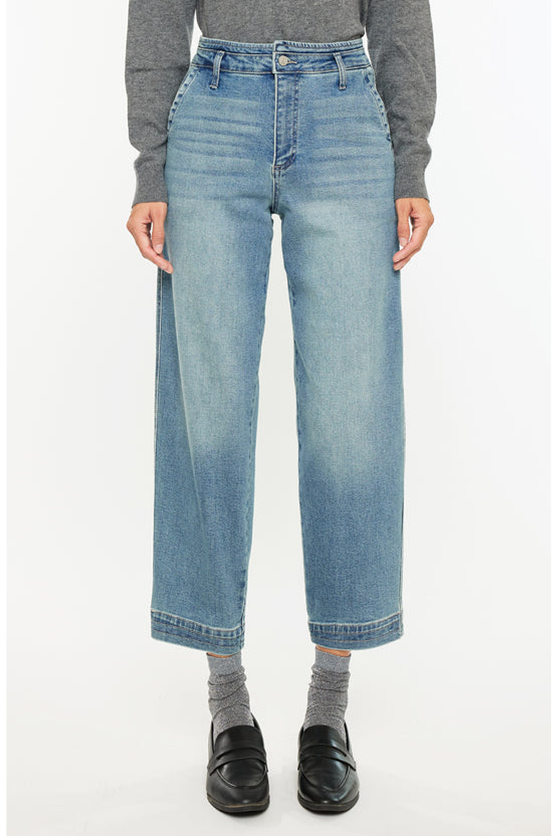 Devina Ultra High Rise Tapered Leg Jeans, Main, color, Medium Wash