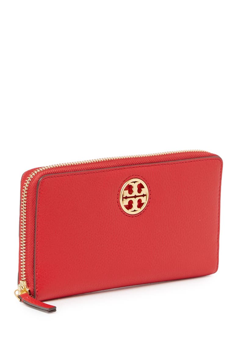 Carson Zip Leather Continental Wallet, Alternate, color, BRIGHT CARNELIAN