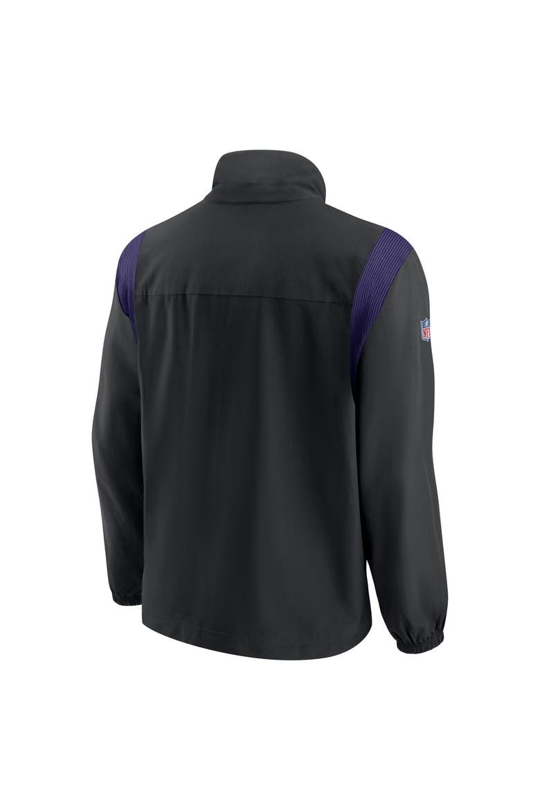 Men's Nike Black/Purple Baltimore Ravens Sideline Woven Logo Full-Zip Jacket, Alternate, color, Black