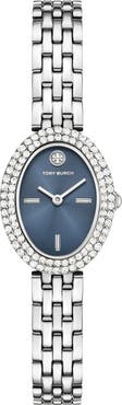 Tory Burch The Oval Crystal Bezel Bracelet Watch, 22mm x 28mm