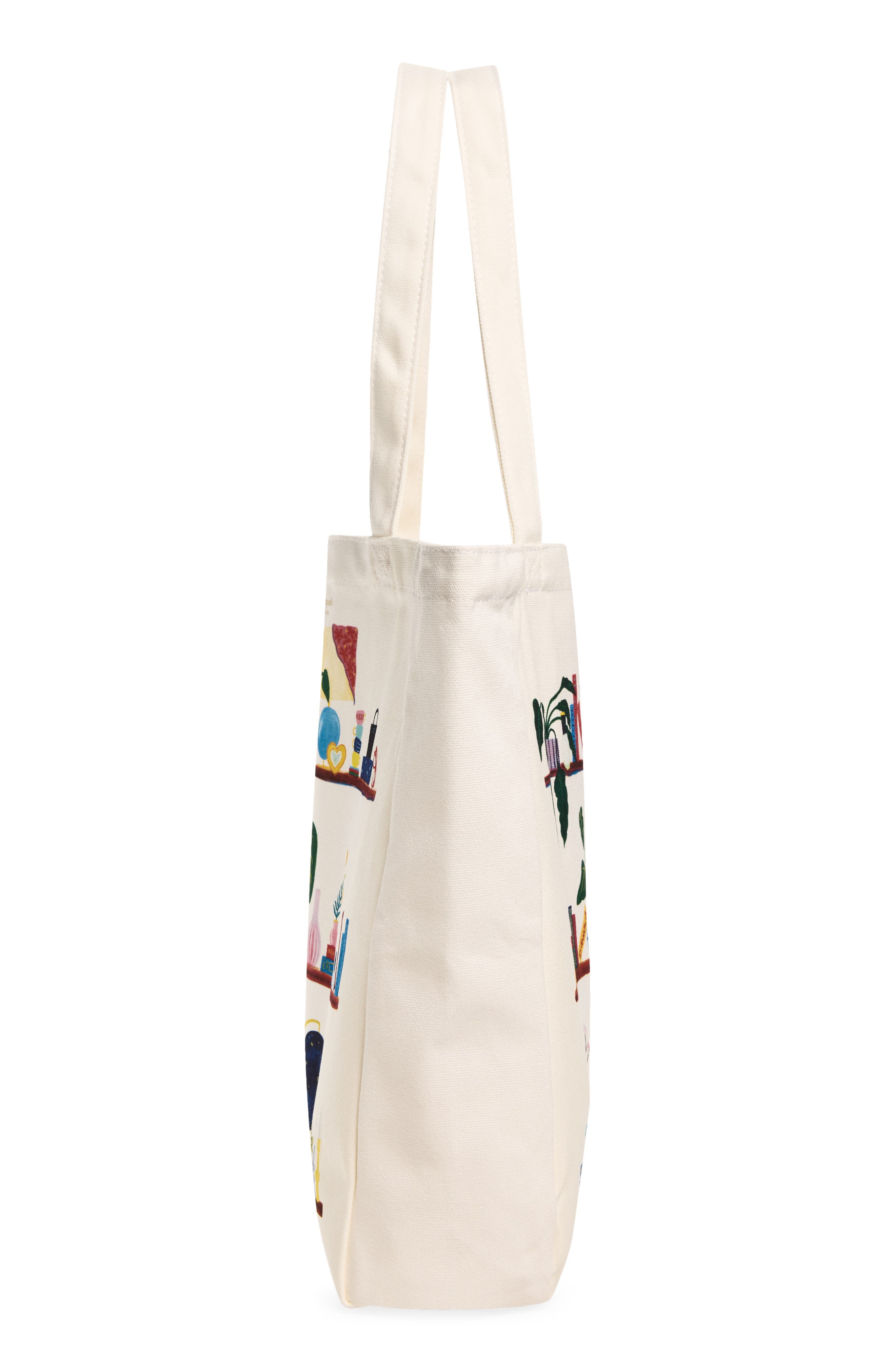 Library Canvas Book Tote, Alternate, color, MULTI