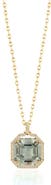 GOSHWARA Gossip Asscher Cut Stone & Pavé Diamond Pendant Necklace