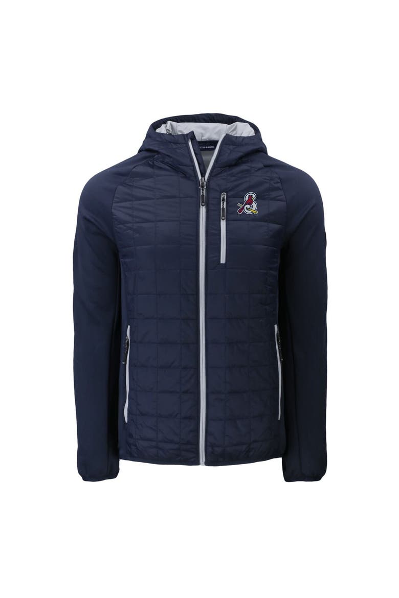 Men's Cutter & Buck  Navy Springfield Cardinals Rainier Primaloft Eco Full-Zip Hybrid Jacket, Alternate, color, Navy