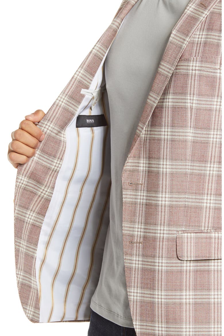 Hartlay Plaid Wool Sport Coat, Alternate, color, NATURAL