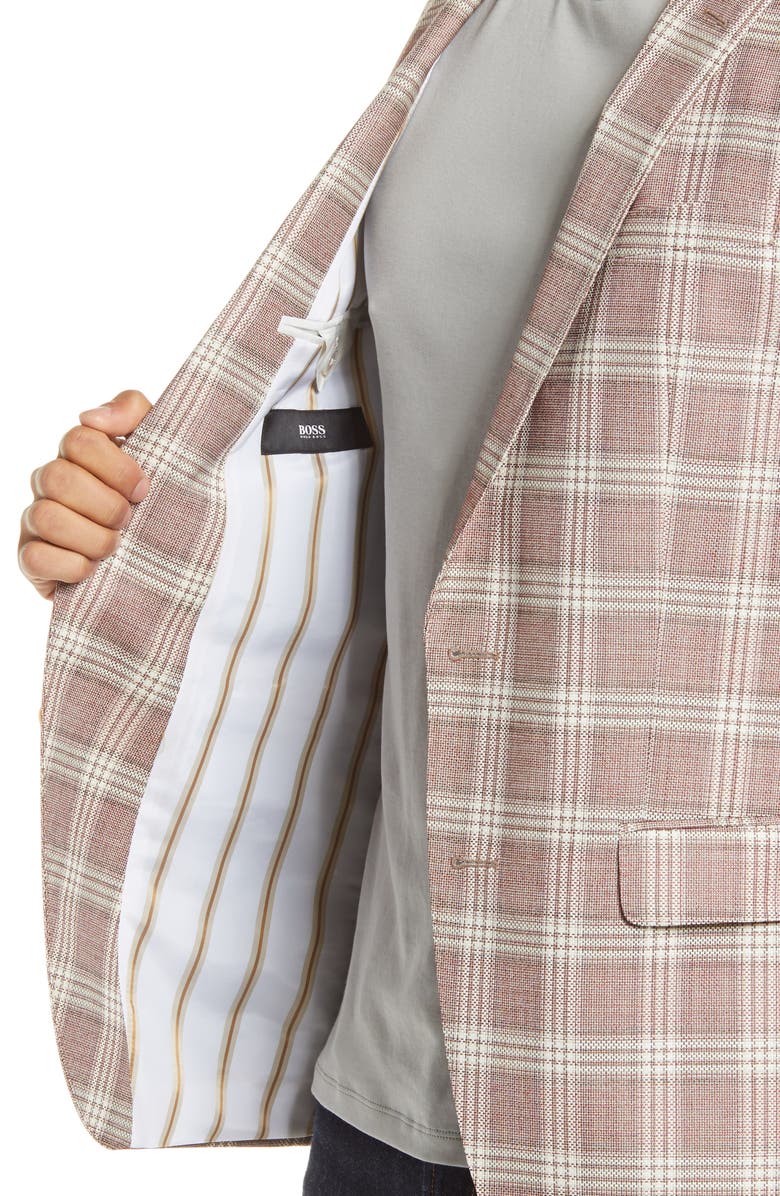BOSS Hartlay Plaid Wool Sport Coat, Alternate, color, 