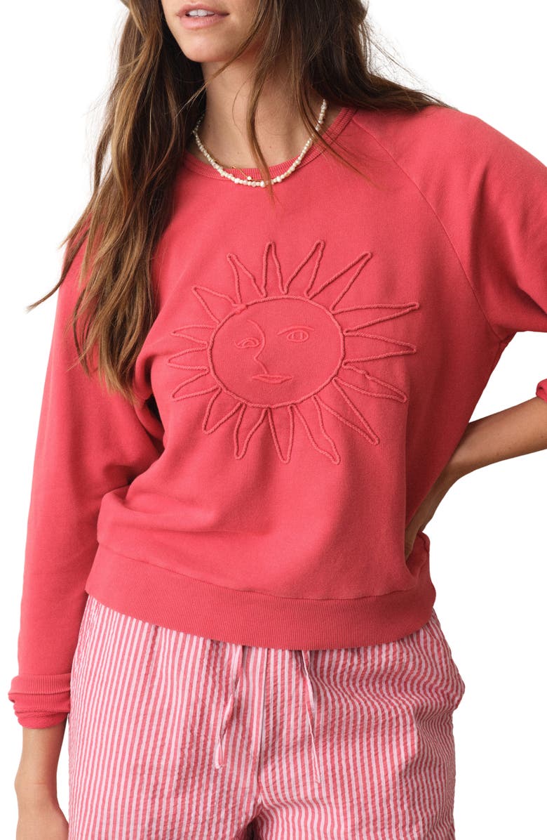 Marine Layer Cloud 9 Terry Sweatshirt, Main, color, Washed Red